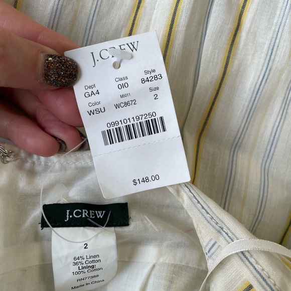 J. Crew Sylvan Halter Dress Ivory Yellow Gold Size 2 - Picture 7 of 7